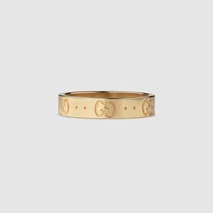 Authentic 18k Yellow Gold Gucci Icon GG Thin Band